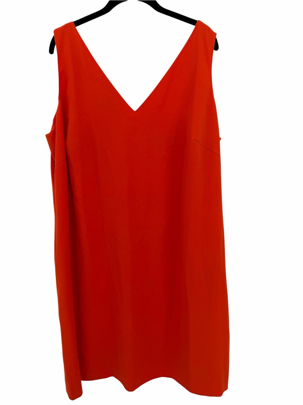 LAUREN RALPH LAUREN Women's V-Neck Sleeveless Orange Shift Dress Size 18w